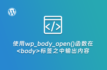 WordPress主题开发：使用wp_body_open()函数在body标签之中输出内容-不止主题